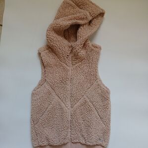 Prana sherpa fleece hoodie vest blush pink